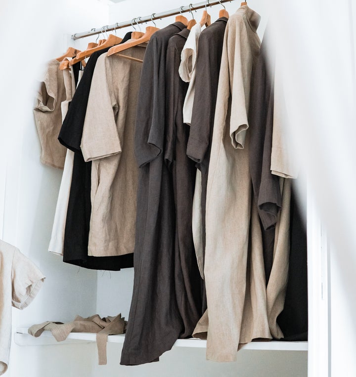 Keeping your clothes in a consistent color palette makes it easy to mix and match.