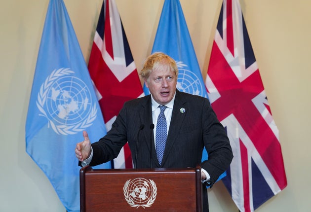 British prime minister Boris Johnson in New York this