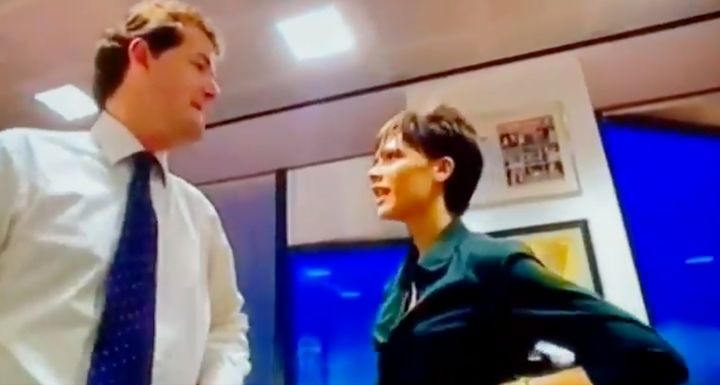 Piers Morgan and Victoria Beckham in the unearthed clip