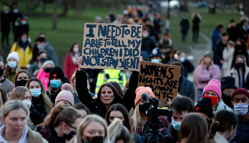 People gather in Clapham Common, in memory of Sarah