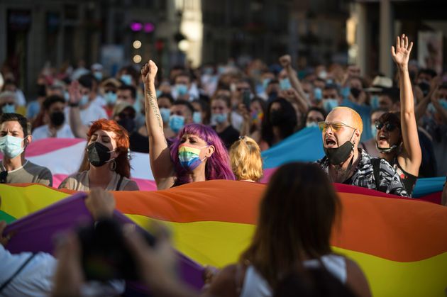 Protesta en Málaga contra la LGTBIfobia y pidiendo justicia para Samuel Luiz tras su asesinato...