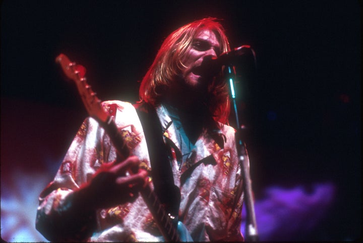 Kurt Cobain, durante un concierto en Nueva York.