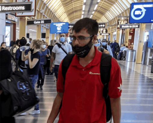 The suspect was wearing a FreedomWorks polo in surveillance photos.