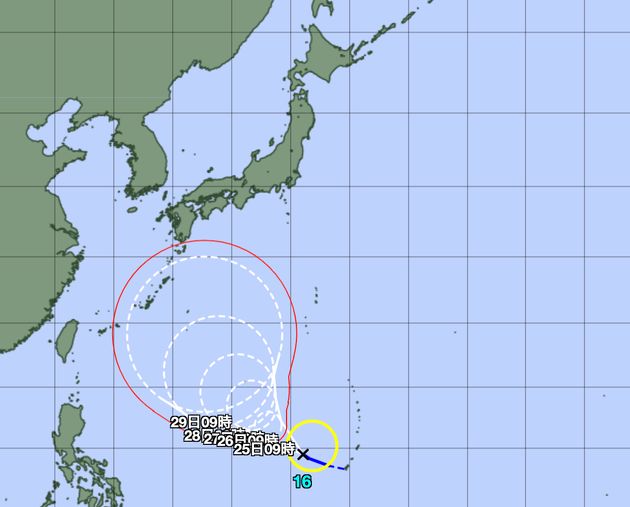 気象庁の台風経路図