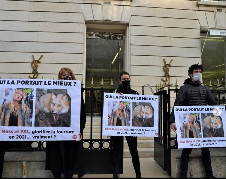 Η διαμαρτυρία της PETA έξω από το κατάστημα YVS στο Παρίσι