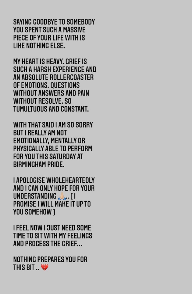 Cheryl posted this statement on