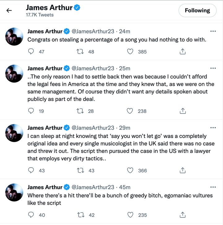 James Arthur's Twitter