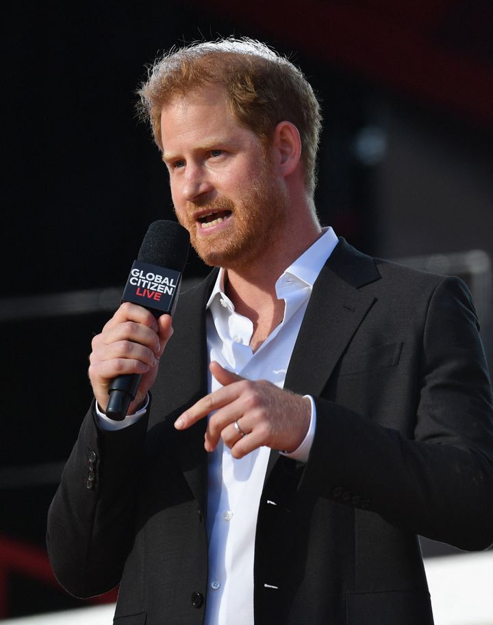 Prince Harry addresses the crowds in New York