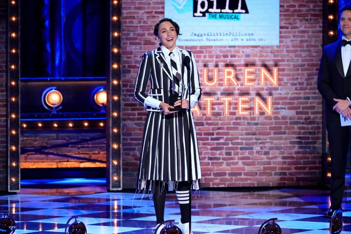 Lauren Patten accepts the Tony Award for best performance by an actress in a featured role in a musical for "Jagged Little Pill."