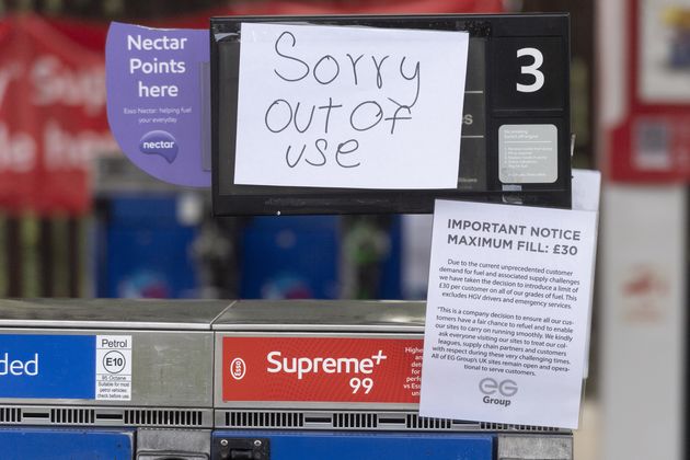 Esso-Tankstelle in London, Großbritannien, am 26. September geschlossen