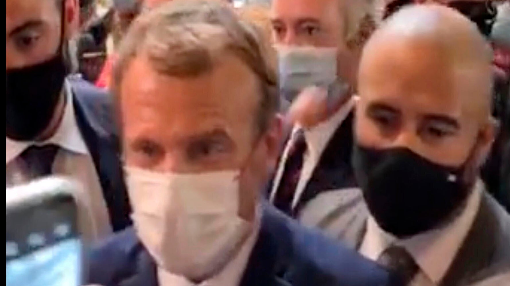 French President Emmanuel Macron Hit With Egg During Food Trade Fair
