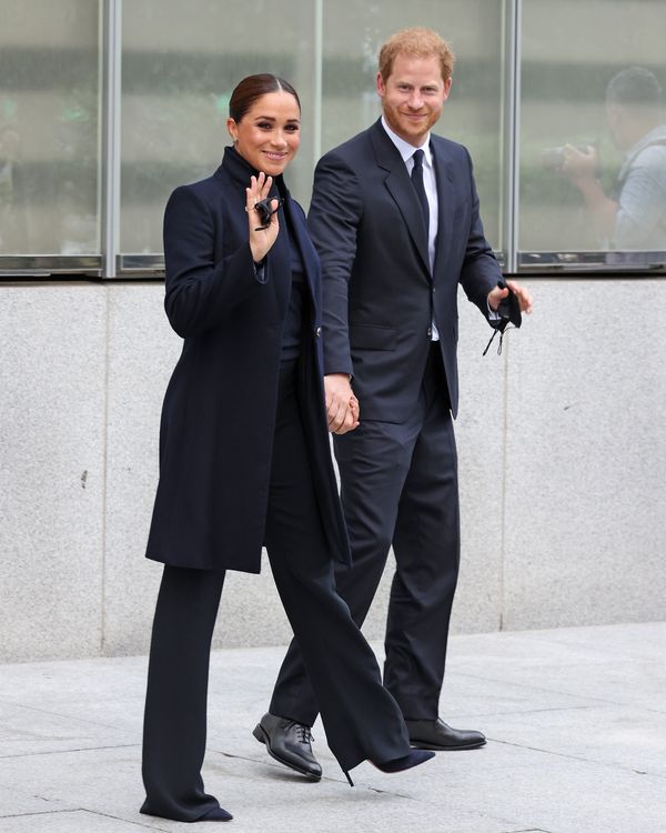 Meghan Markle and Prince Harry visit the One World Trade Center in New York on Thursday.