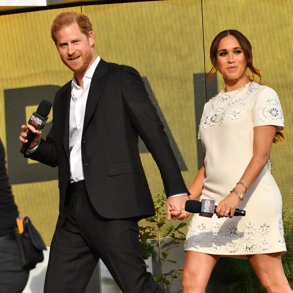 Harry and Meghan take the stage during the Global Citizen Live concert.
