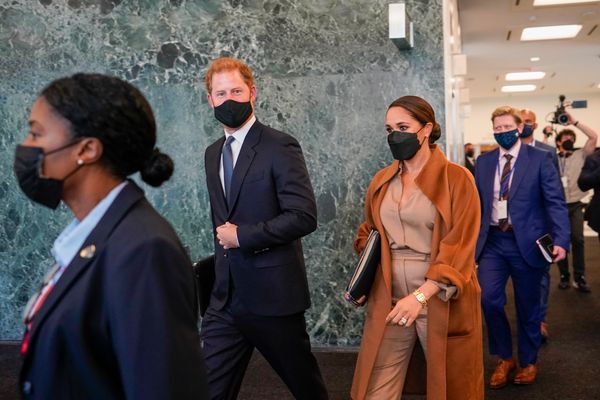 The Sussexes leave the UN headquarters.