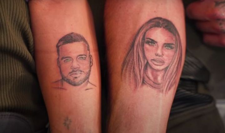 Carl Woods and Katie Price tattoos
