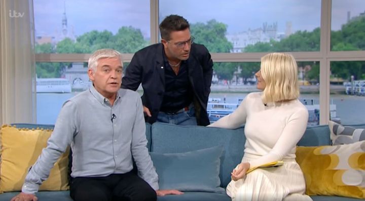 Gino D'Acampo with Phillip Schofield and Holly Willoughby