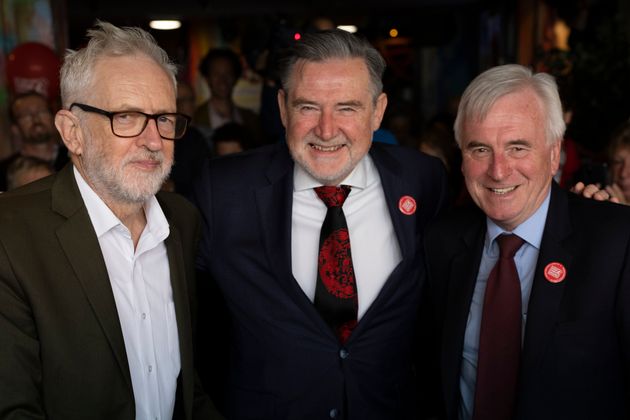 Former Labour leader Jeremy Corbyn, John McDonnell and Barry