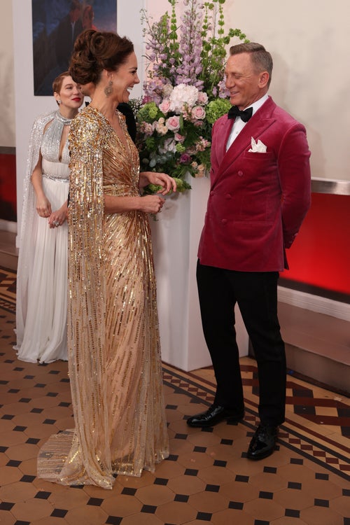 kate middleton gold dress bond premiere Gold Fringe Dress for Women main image 0