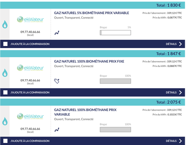 Prix de contrats de gaz pour un logement à Lyon de moins de 200m².