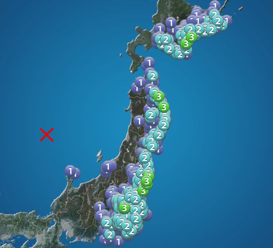 9月29日(水)17時37分頃、日本海中部で深発地震