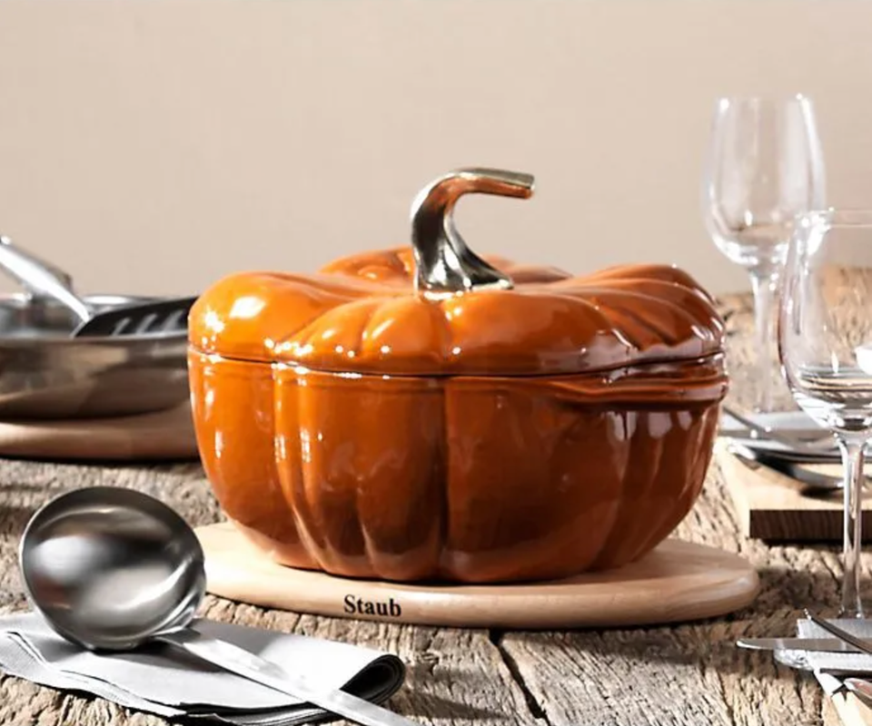 Staub Cast Iron Pumpkin Cocotte, 5QT, White or Burnt Orange on Food52