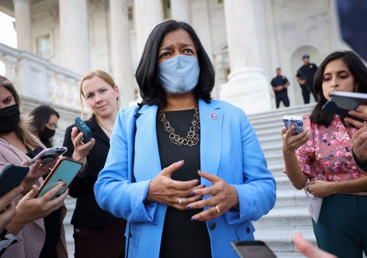 Rep. Pramila Jayapal (D-Wash.) says House progressives will not vote to pass the bipartisan infrastructure bill without meaningful progress on reconciliation.