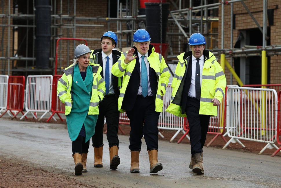 Johnson with Tory MP Nadine Dorries - who was recently made culture