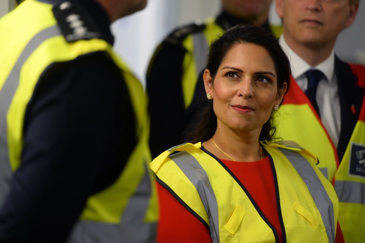 Home Secretary Priti Patel during during a walkabout at the Port of Dover
