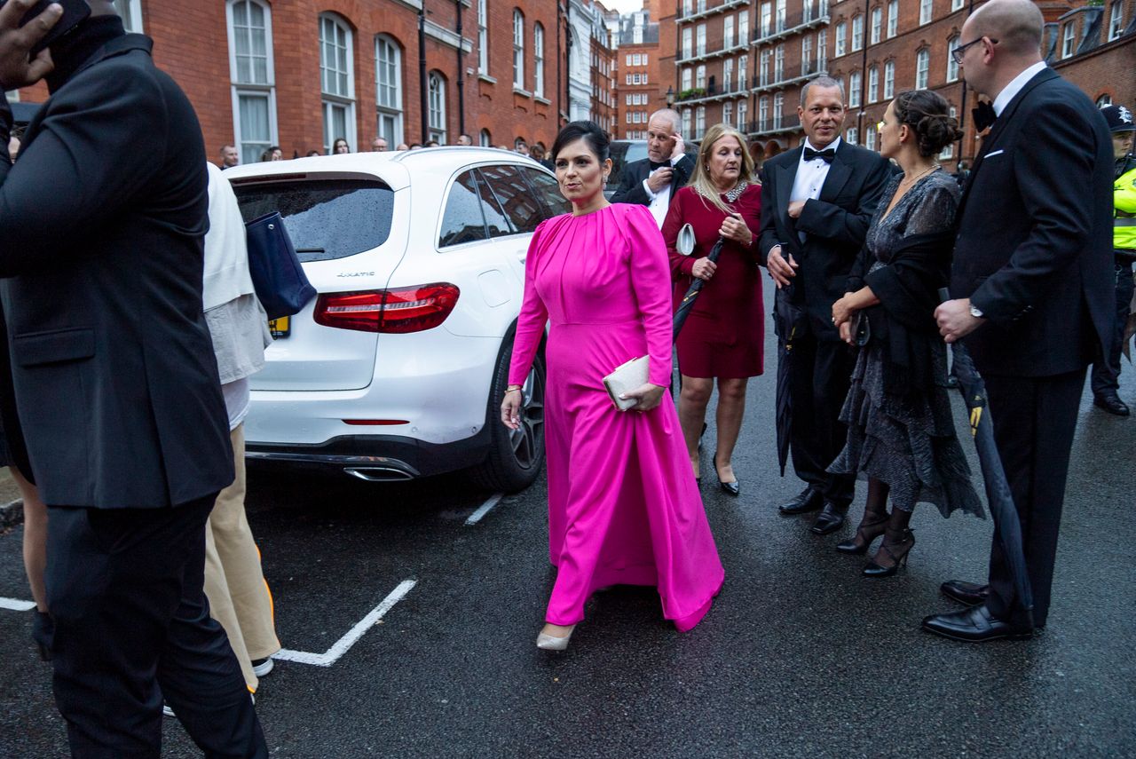Home Secretary Priti Patel arrives for the "No Time To Die" World Premiere