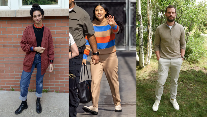 Left to right: Jenny Slate, Awkwafina and Jamie Dornan.