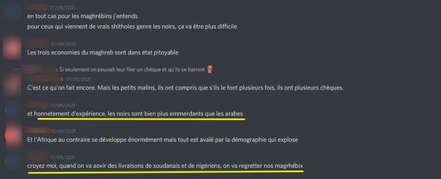 Propos tenu sur le serveur Discord de la Génération Z