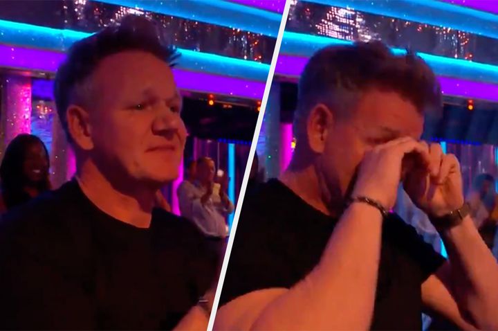 Gordon Ramsay was seen in tears in the Strictly audience