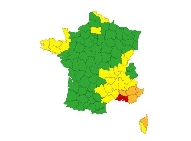 Pluie, inondations: Météo France place les Bouches-du-Rhône en alerte rouge