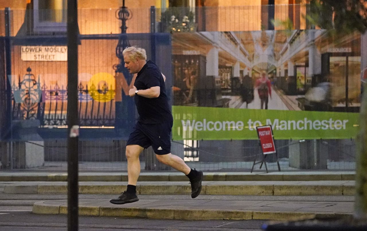 Prime Minister Boris Johnson goes for a run ahead on Monday