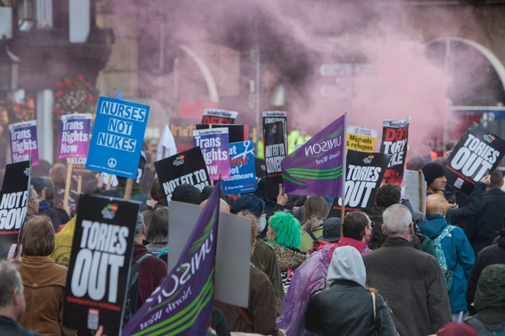 An Anti-Tory protest in Manchester