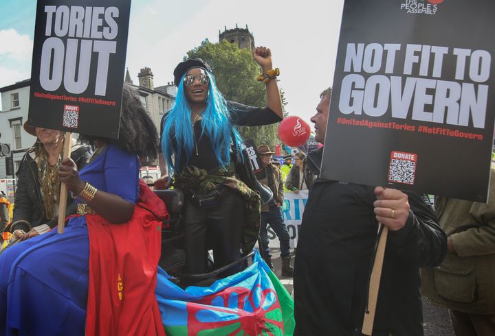 Photos from the anti-Tory protest