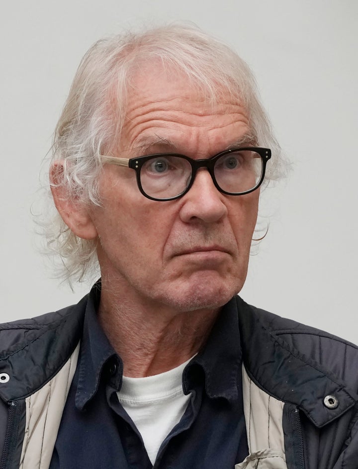 Swedish artist Lars Vilks, who had lived under police protection since making a sketch of the Prophet Muhammad with a dog's body in 2007, died in a weekend crash along with two police bodyguards, police said Monday. He was 75. (AP Photo/Czarek Sokolowski, file)