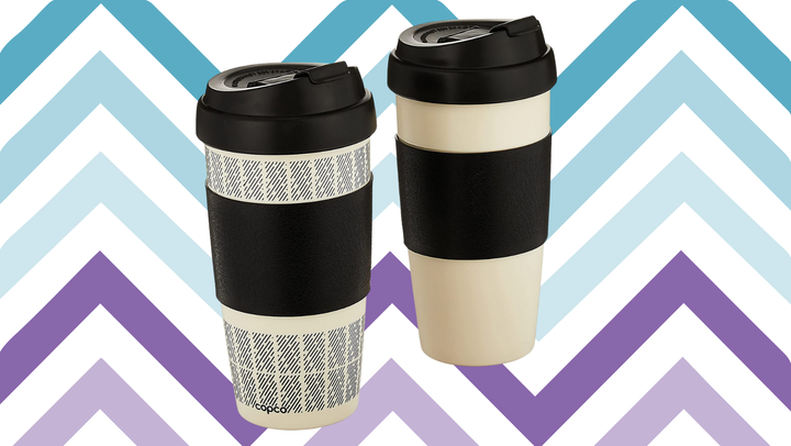 Copco Black Line Pattern Travel Mug, 16 Oz.