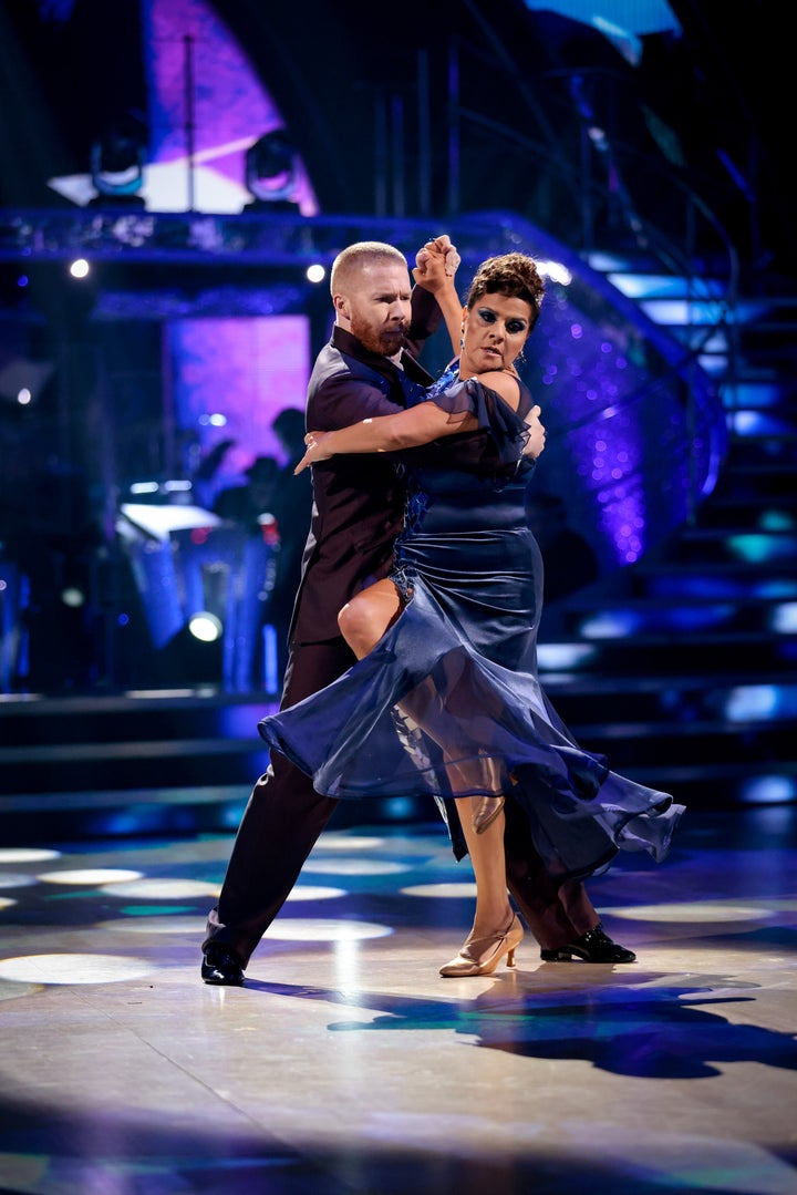 Nina Wadia and Neil Jones performing the Tango