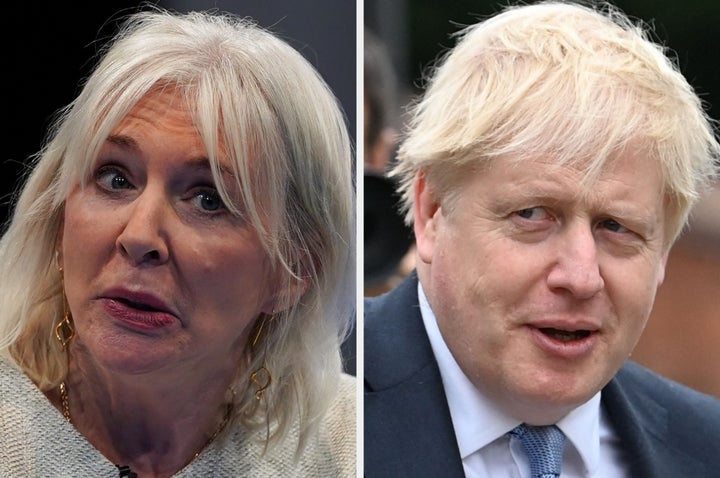 Culture secretary Nadine Dorries and PM Boris Johnson