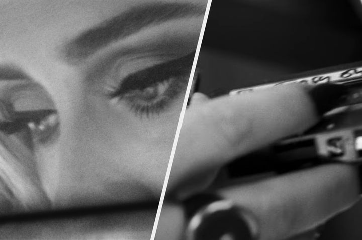 Adele appears only briefly in the Easy On Me teaser clip