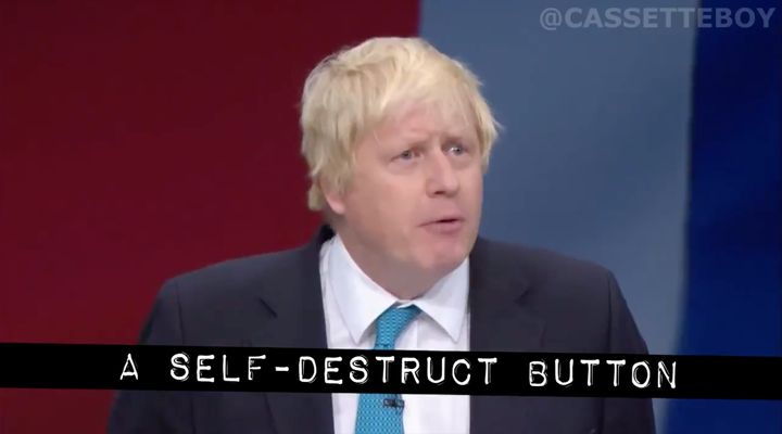 A still from Cassette Boy's latest skit about Boris Johnson