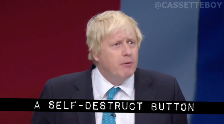 A still from Cassette Boy's latest skit about Boris Johnson