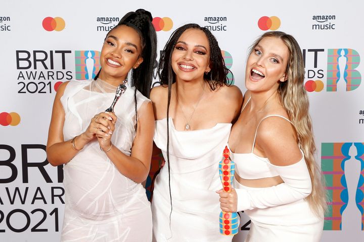 Little Mix pictured after their Brits win in May