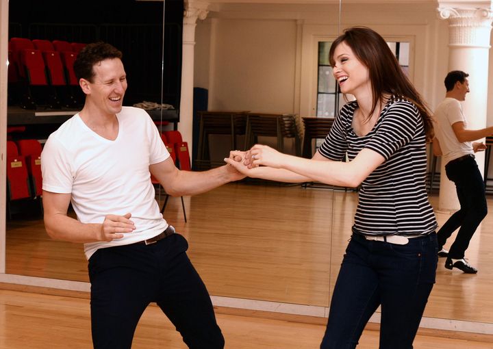 Brendan Cole and Sophie Ellis-Bextor pictured during Strictly rehearsals in 2013