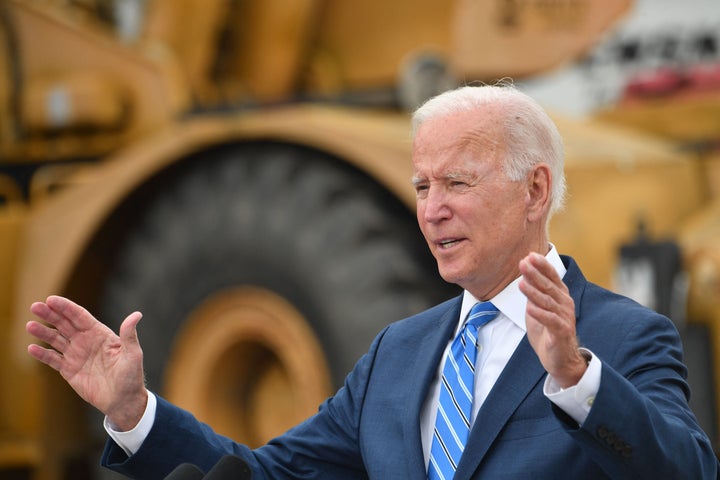 President Joe Biden speaks about the bipartisan infrastructure bill and his Build Back Better agenda at the International Union of Operating Engineers training facility in Howell, Michigan, on Oct. 5.