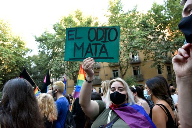 Manifestación en Barcelona tras el asesinato de una mujer en A