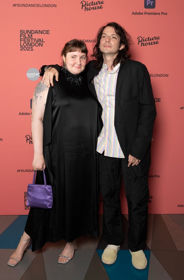 Lena Dunham and Luis Felber attend a "Zola" special screening in August. The couple were wed on Sept. 25.