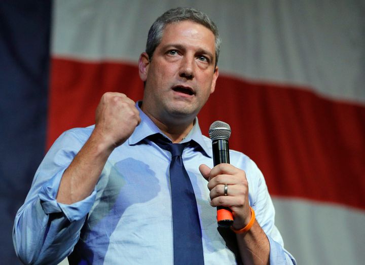 Rep. Tim Ryan (D-Ohio) speaks at an Iowa Democratic event during his brief presidential run in 2019. His supporters say he has come into his own as a Senate candidate.