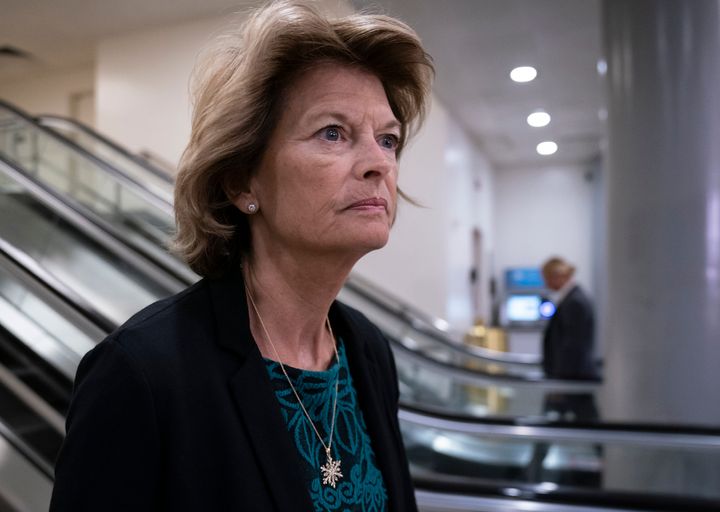 In this Jan. 8, 2020, photo Sen. Lisa Murkowski heads to a briefing on Capitol Hill in Washington.